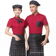 custom short sleeve design cleaning service hotel housekeeping uniform